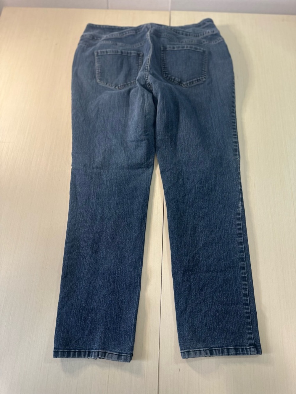 Signature Slimming by d.an.ne Womens Blue Pull On Straight Leg Jeans Size 18W